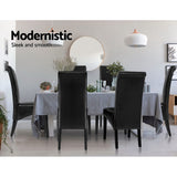 Table & Bar Stools: Artiss Dining Chairs Set of 2 Leather Parsons Chair Black