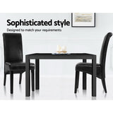 Table & Bar Stools: Artiss Dining Chairs Set of 2 Leather Parsons Chair Black
