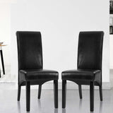 Table & Bar Stools: Artiss Dining Chairs Set of 2 Leather Parsons Chair Black