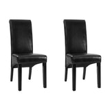 Table & Bar Stools: Artiss Dining Chairs Set of 2 Leather Parsons Chair Black