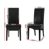Kitchen & Dining Chairs: Artiss Dining Chairs Set of 2 Leather Parsons Chair Black