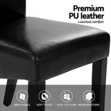 Kitchen & Dining Chairs: Artiss Dining Chairs Set of 2 Leather Parsons Chair Black