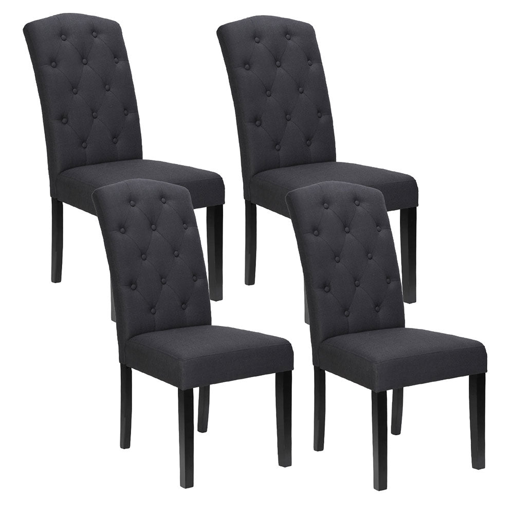 Kitchen & Dining Chairs: Artiss Dining Chairs Set of 4 Linen Parsons Chair Dark Grey