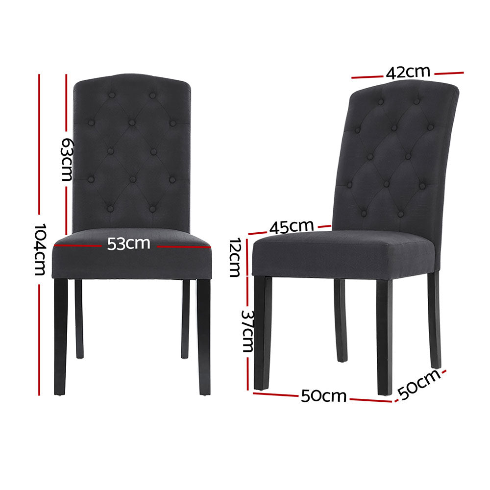 Kitchen & Dining Chairs: Artiss Dining Chairs Set of 4 Linen Parsons Chair Dark Grey