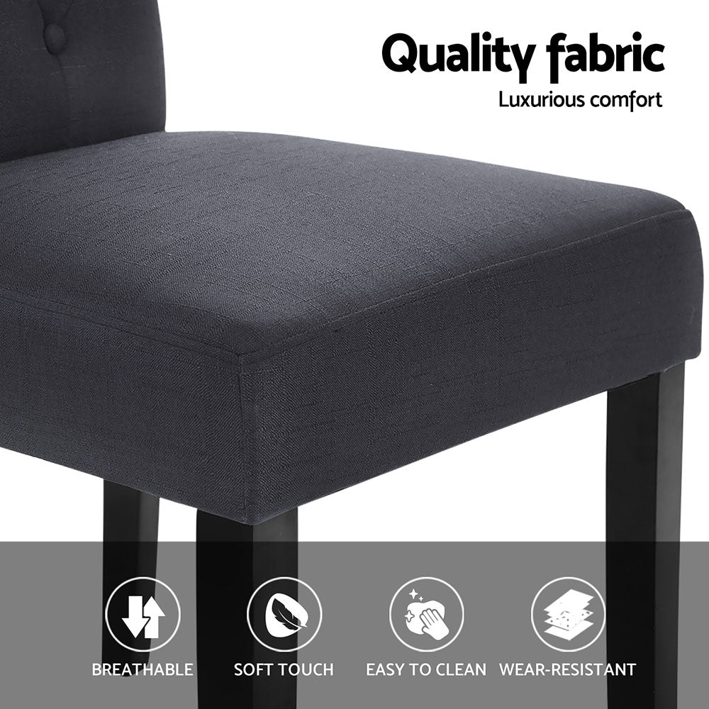 Kitchen & Dining Chairs: Artiss Dining Chairs Set of 4 Linen Parsons Chair Dark Grey