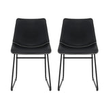Artiss 2x Dining Chairs Retro PU Leather Kitchen Lounge Cafe Accent Chair Black