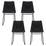 Artiss 4x Dining Chairs Retro PU Leather Kitchen Lounge Cafe Accent Chair Black