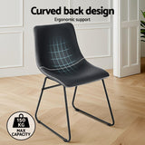 Artiss 4x Dining Chairs Retro PU Leather Kitchen Lounge Cafe Accent Chair Black
