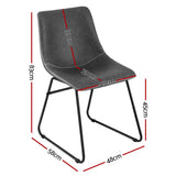 Artiss 4x Dining Chairs Retro PU Leather Kitchen Lounge Cafe Accent Chair Grey