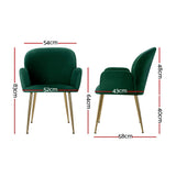 Kitchen & Dining Chairs: Artiss Dining Chairs Set of 4 Velvet Armchair Green
