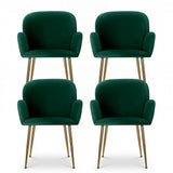 Kitchen & Dining Chairs: Artiss Dining Chairs Set of 4 Velvet Armchair Green