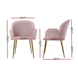 Kitchen & Dining Chairs: Artiss Dining Chairs Set of 4 Velvet Armchair Pink
