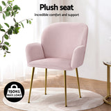 Kitchen & Dining Chairs: Artiss Dining Chairs Set of 4 Velvet Armchair Pink