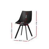 Table & Bar Stools: Artiss Dining Chairs Set of 2 PU Leather Plastic Metal Black