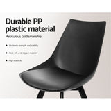 Table & Bar Stools: Artiss Dining Chairs Set of 2 PU Leather Plastic Metal Black