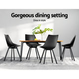 Table & Bar Stools: Artiss Dining Chairs Set of 2 PU Leather Plastic Metal Black