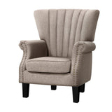 Arm Chairs & Recliners: Artiss Armchair Wingback Beige Andrew