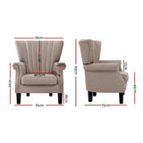 Arm Chairs & Recliners: Artiss Armchair Wingback Beige Andrew