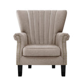 Arm Chairs & Recliners: Artiss Armchair Wingback Beige Andrew
