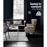 Arm Chairs & Recliners: Artiss Armchair Wingback Beige Andrew