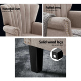 Arm Chairs & Recliners: Artiss Armchair Wingback Beige Andrew