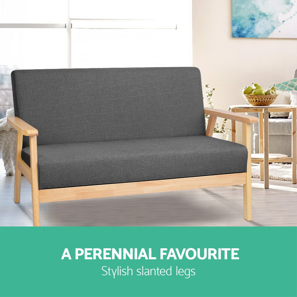 Arm Chairs & Recliners: Artiss 2-Seater Sofa Armchair Skane