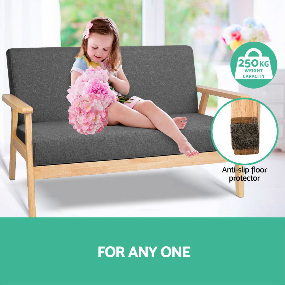 Arm Chairs & Recliners: Artiss 2-Seater Sofa Armchair Skane