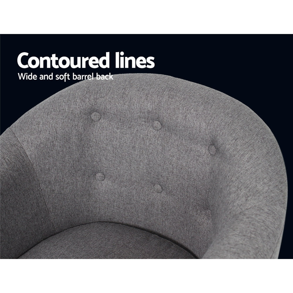 Arm Chairs & Recliners: Artiss Armchair Tub Chair Grey Adora