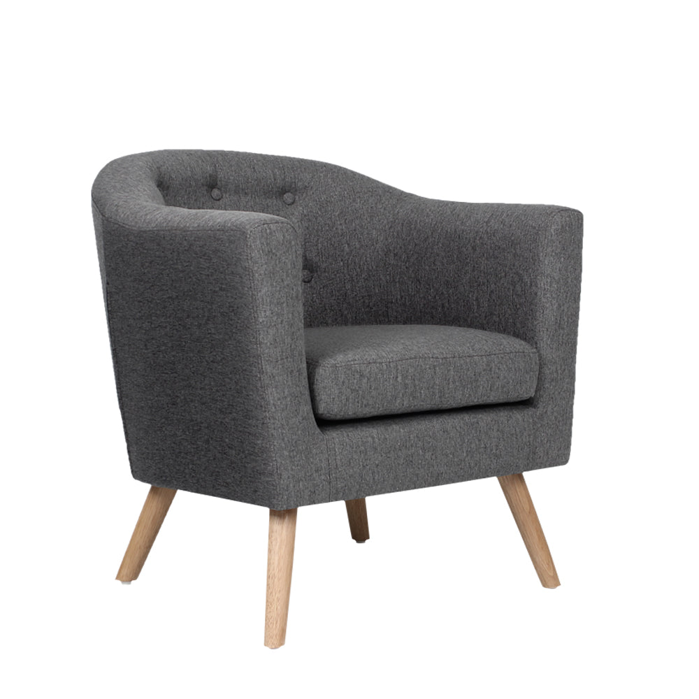 Arm Chairs & Recliners: Artiss Armchair Tub Chair Grey Adora