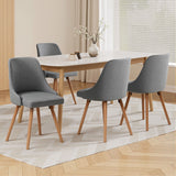 Artiss Dining Chairs Set of 4 Fabric Wooden Grey
