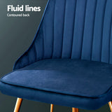 Kitchen & Dining Chairs: Artiss Dining Chairs Set of 4 Velvet Channel Tufted Blue