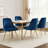 Kitchen & Dining Chairs: Artiss Dining Chairs Set of 4 Velvet Channel Tufted Blue