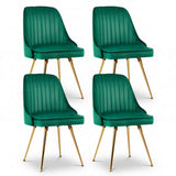 Kitchen & Dining Chairs: Artiss Dining Chairs Set of 4 Velvet Channel Tufted Green