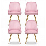 Kitchen & Dining Chairs: Artiss Dining Chairs Set of 4 Velvet Channel Tufted Pink
