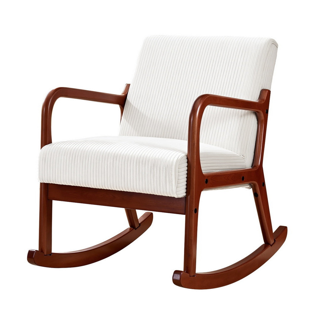 Arm Chairs & Recliners: Artiss Rocking Armchair Nursing Chair Corduroy Beige