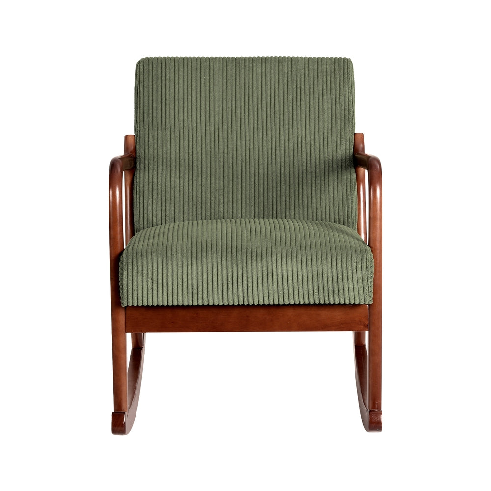 Arm Chairs & Recliners: Artiss Rocking Armchair Nursing Chair Corduroy Green