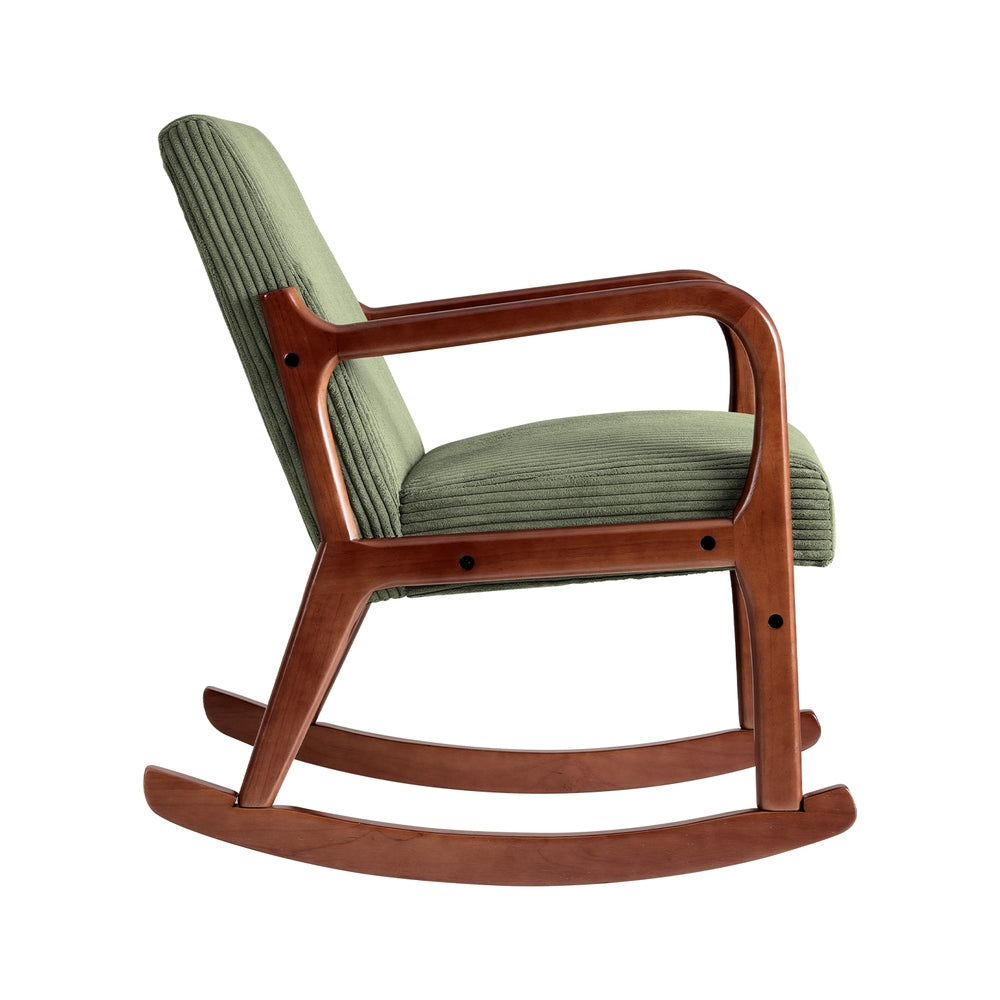 Arm Chairs & Recliners: Artiss Rocking Armchair Nursing Chair Corduroy Green