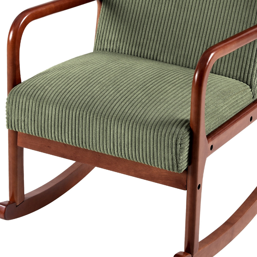 Arm Chairs & Recliners: Artiss Rocking Armchair Nursing Chair Corduroy Green