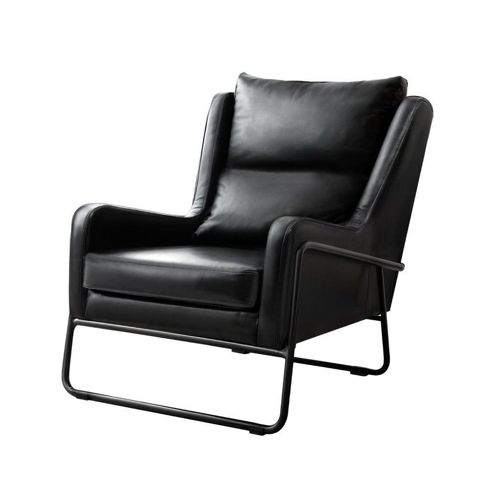 Arm Chairs & Recliners: Artiss Armchair Accent Chair PU Leather Wingback Black