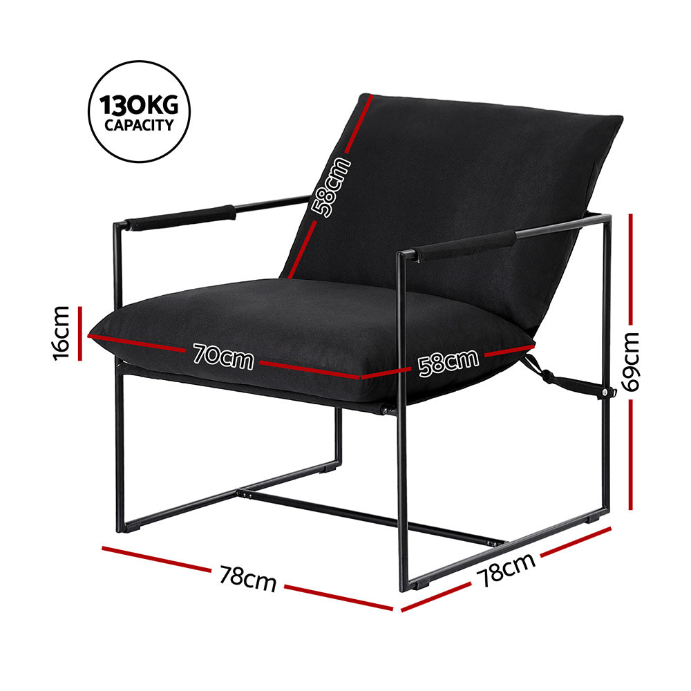 Arm Chairs & Recliners: Artiss Armchair Lounge Chair Sling Black
