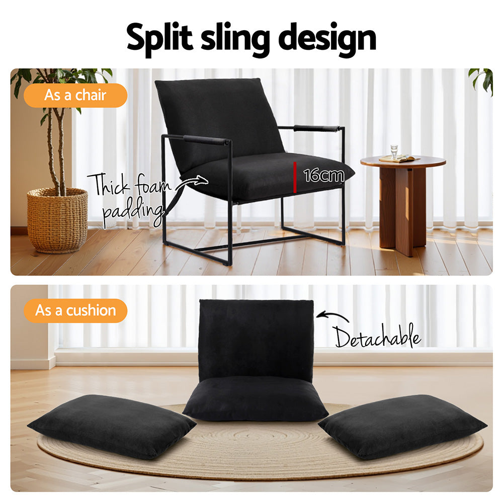 Arm Chairs & Recliners: Artiss Armchair Lounge Chair Sling Black