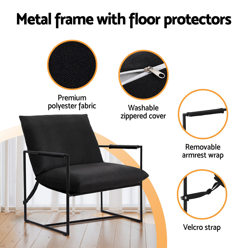 Arm Chairs & Recliners: Artiss Armchair Lounge Chair Sling Black