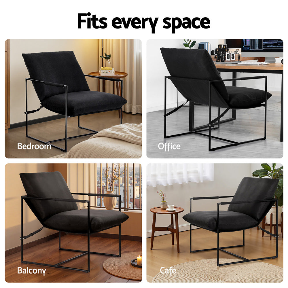 Arm Chairs & Recliners: Artiss Armchair Lounge Chair Sling Black