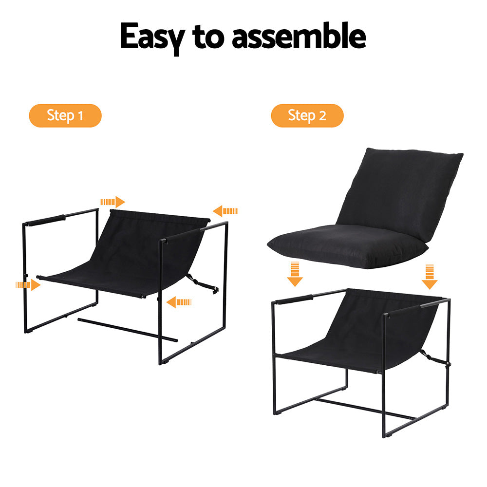 Arm Chairs & Recliners: Artiss Armchair Lounge Chair Sling Black