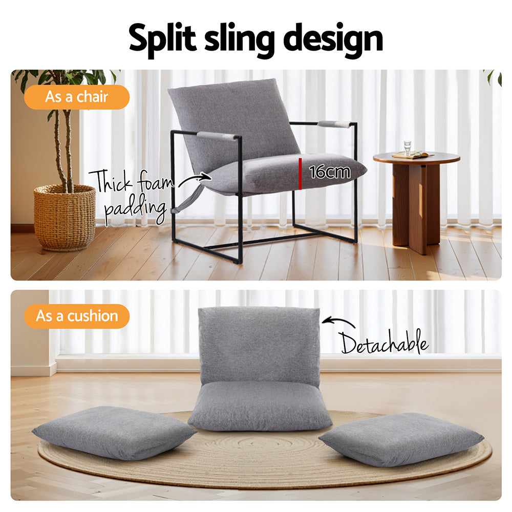 Arm Chairs & Recliners: Artiss Armchair Lounge Chair Sling Grey