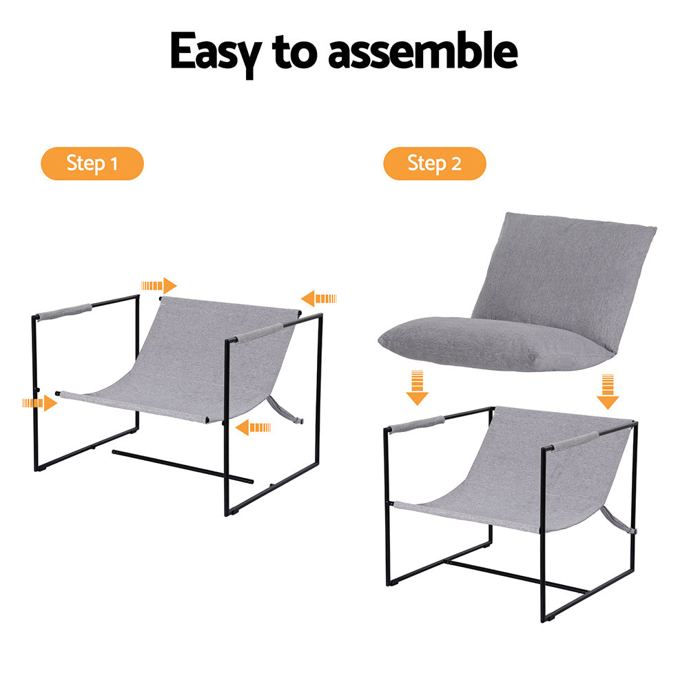Arm Chairs & Recliners: Artiss Armchair Lounge Chair Sling Grey