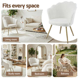 Arm Chairs & Recliners: Artiss Armchair Teddy Fleece White Callista