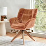 Arm Chairs & Recliners: Artiss Swivel Chair Armchair Nursing Velvet Brown