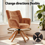 Arm Chairs & Recliners: Artiss Swivel Chair Armchair Nursing Velvet Brown