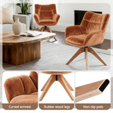 Arm Chairs & Recliners: Artiss Swivel Chair Armchair Nursing Velvet Brown